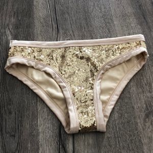 Sequin gold bikini bottom
